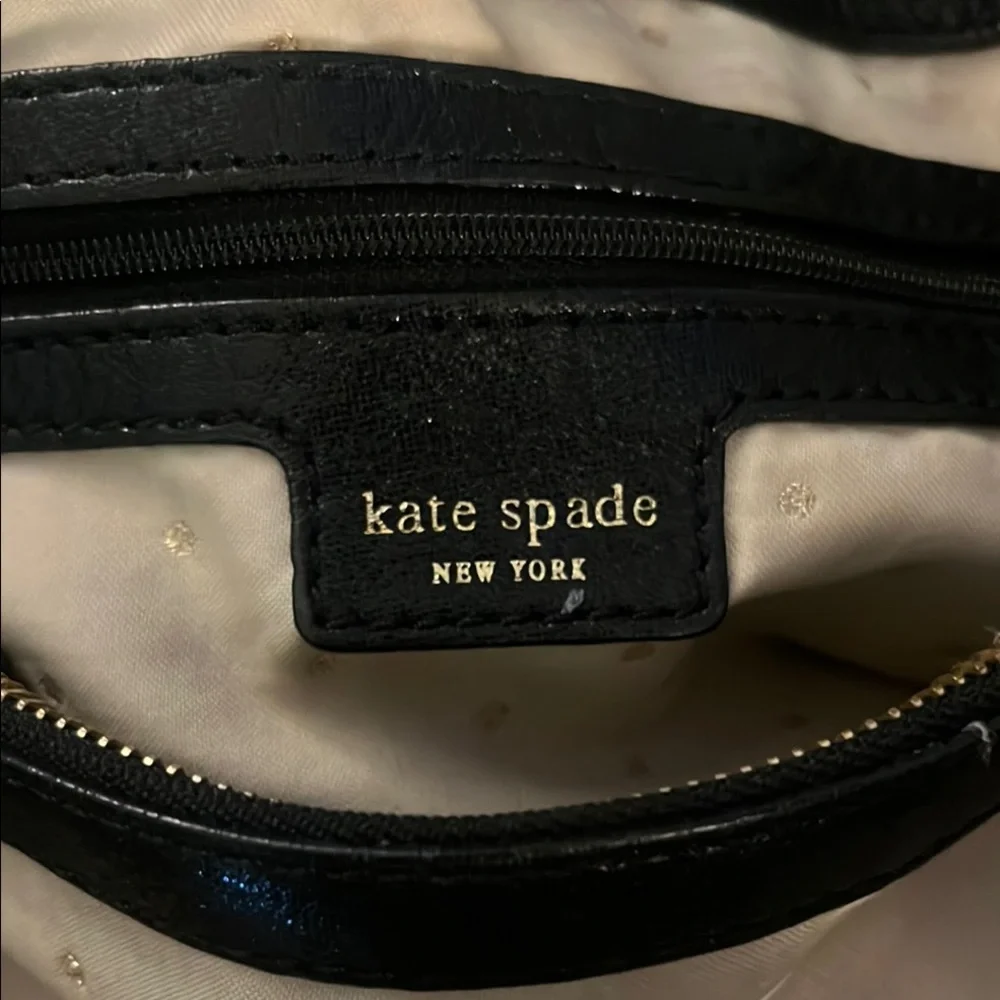 Kate ♠️ Spade Black Shimmer Pebble Leather Regard Maryanne Tote EUC